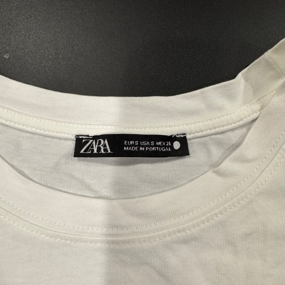 Women's Zara Eiffel Tower T-shirt~Size Small~White - Picture 3 of 4